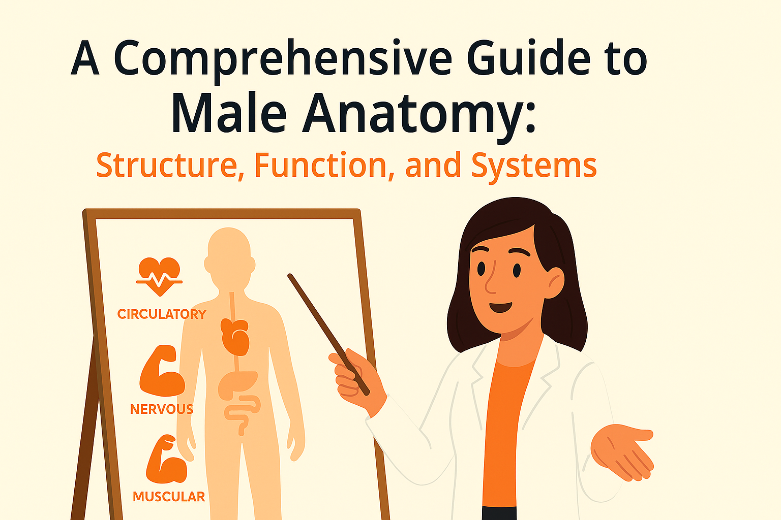 Educational illustration of male anatomy
